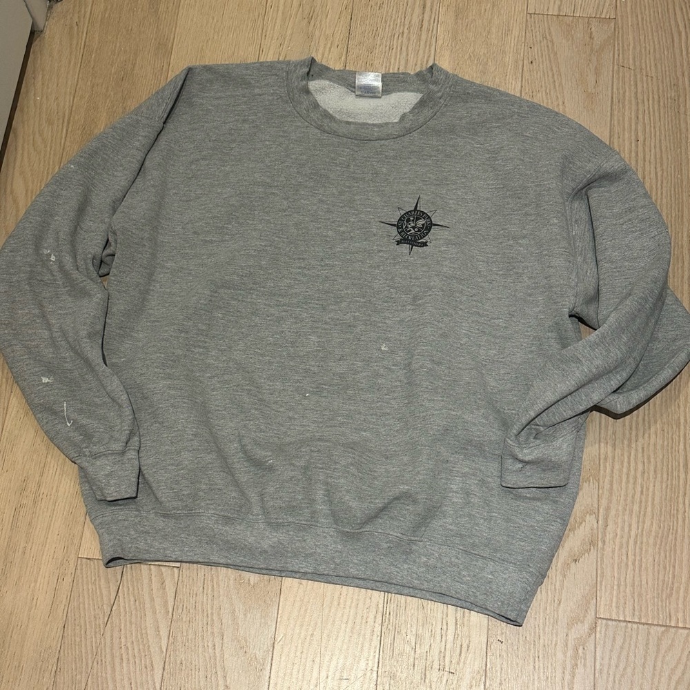 Vintage Grey Sweater with Paint Marks